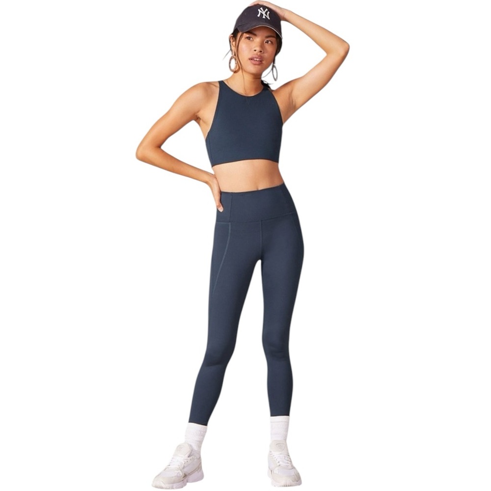 Girlfriend Collective Compressive High Rise Crop Leggings Navy Blue size XS